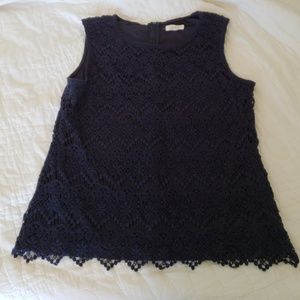 Navy Lace Tank